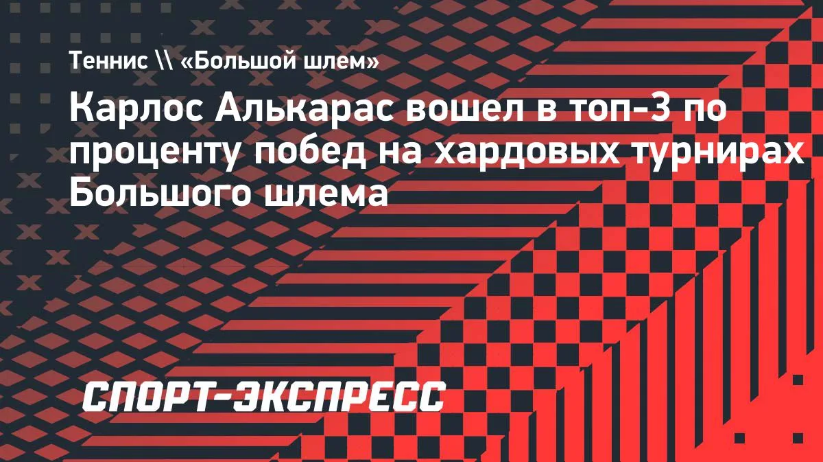 Алькарас вышел в топ-3 по проценту побед на хардовых турнирах «Большого шлема»