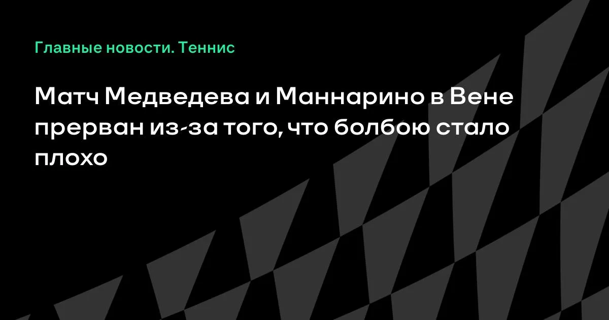 Матч Медведева и Маннарино в Вене прерван: болбою стало плохо
