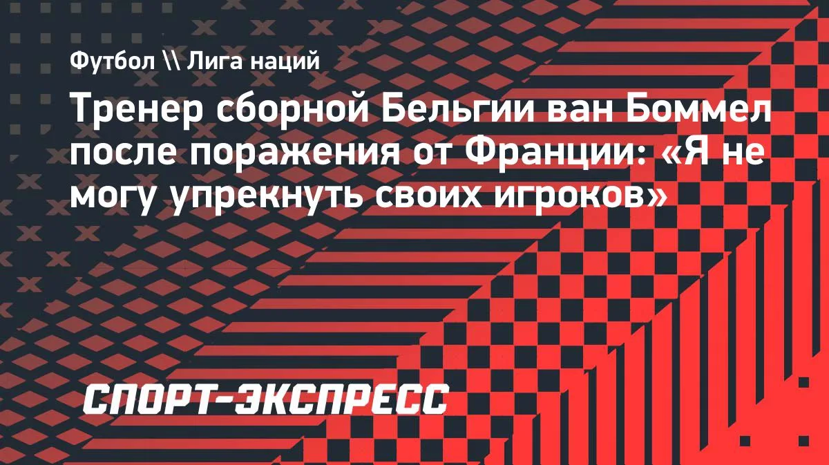 Ван Боммел после поражения от Франции: «Не могу упрекнуть игроков»